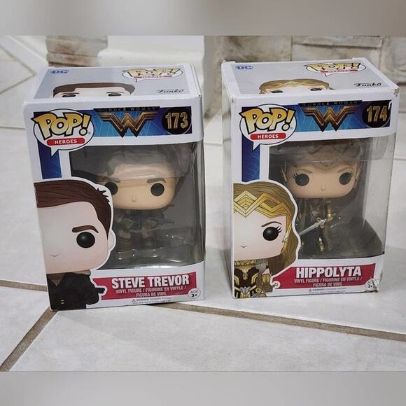 POP! Heroes Hippolyta DC Comics Funko Wonder Woman Steve Trevor Funko Pop - Picture 1 of 9